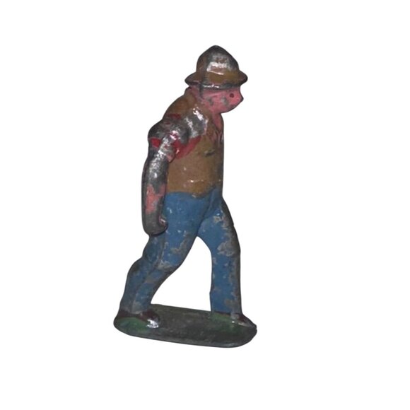 Barclay/Manoil Lead Figure, Vintage Railroad Worker 1950s France, 2.25" Tall - Picture 4 of 6